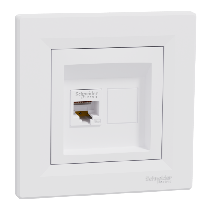 Розетка RJ45, тип UTP, кат. 5е біла Asfora, Schneider Electric [EPH4300121]