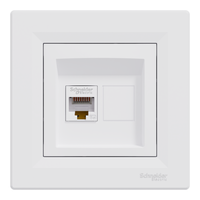 Розетка RJ45, тип UTP, кат. 5е біла Asfora, Schneider Electric [EPH4300121]