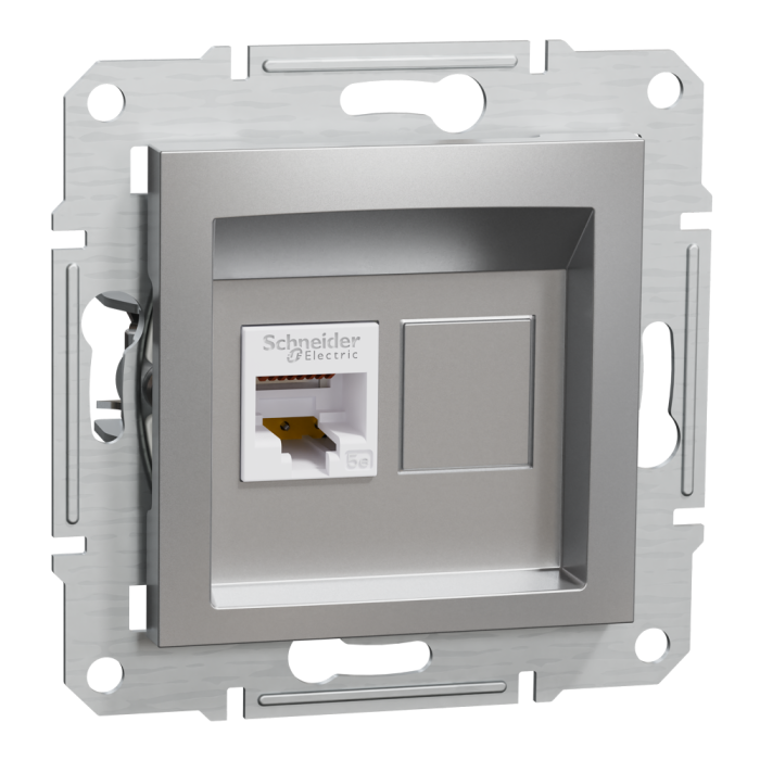 Розетка RJ45, тип UTP, кат. 5е Asfora алюміній, Schneider Electric [EPH4300161]