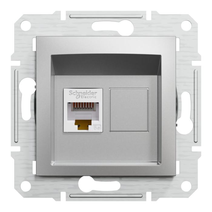 Розетка RJ45, тип UTP, кат. 5е Asfora алюміній, Schneider Electric [EPH4300161]