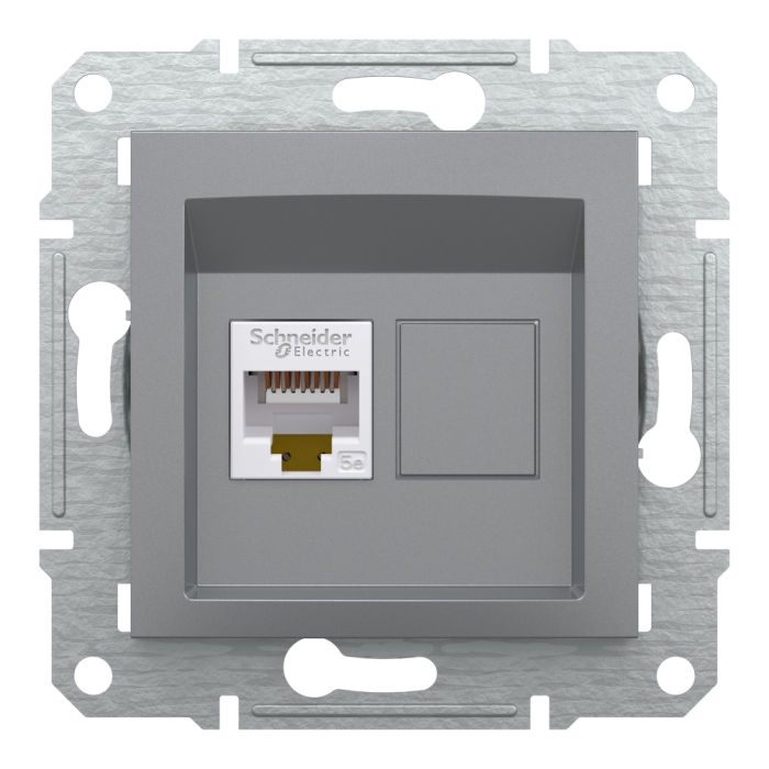 Розетка RJ45, тип UTP, кат. 5е Asfora сталь, Schneider Electric [EPH4300162]