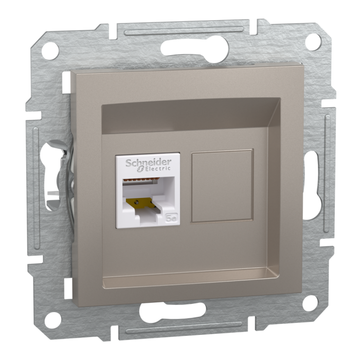 Розетка RJ45, тип UTP, кат. 5е Asfora бронза, Schneider Electric [EPH4300169]