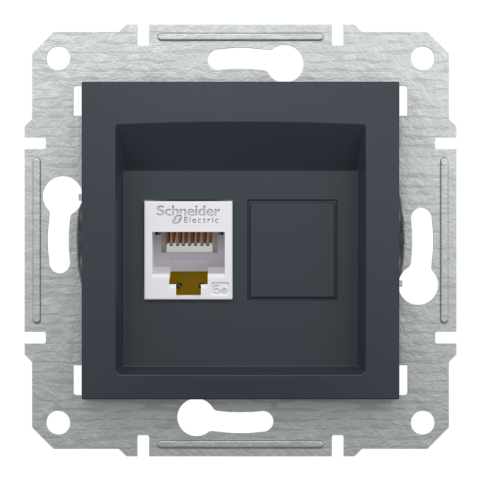 Розетка RJ45, тип UTP, utp кат. 5е Asfora антрацит, Schneider Electric [EPH4300171]