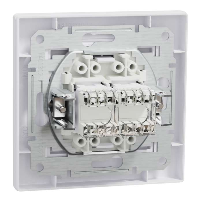 Розетка RJ45, тип UTP, кат. 5е подвійна біла Asfora, Schneider Electric [EPH4400121]
