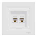 Мультимедійна розетка, біла, Asfora - Schneider Electric [EPH4400121]