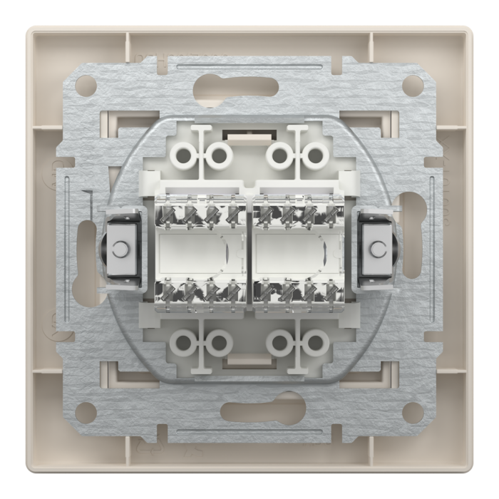 Розетка RJ45, тип UTP, utp кат. 5е подвійна крем Asfora, Schneider Electric [EPH4400123]