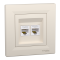 Розетка RJ45, тип UTP, utp кат. 5е подвійна крем Asfora, Schneider Electric [EPH4400123]