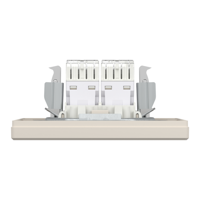 Розетка RJ45, тип UTP, utp кат. 5е подвійна крем Asfora, Schneider Electric [EPH4400123]