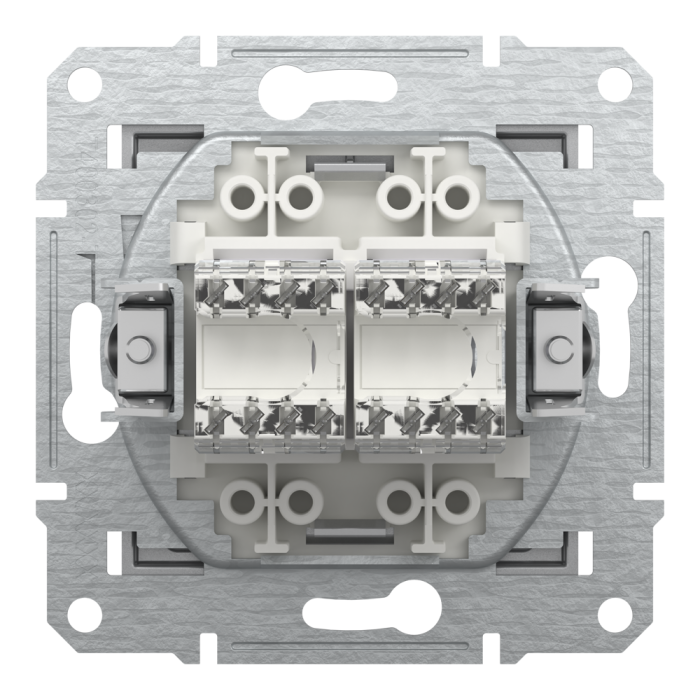 Розетка RJ45, тип UTP, кат. 5е подвійна Asfora алюміній, Schneider Electric [EPH4400161]