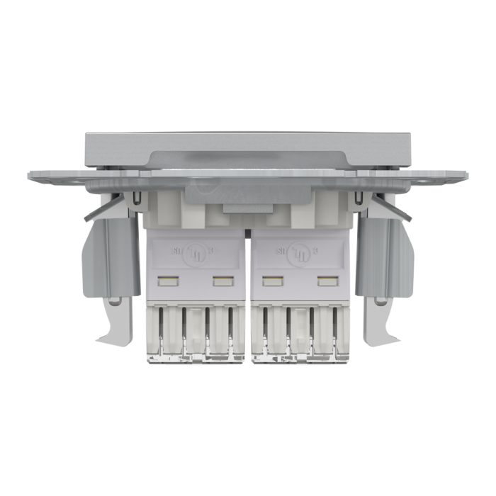Розетка RJ45, тип UTP, кат. 5е подвійна Asfora алюміній, Schneider Electric [EPH4400161]