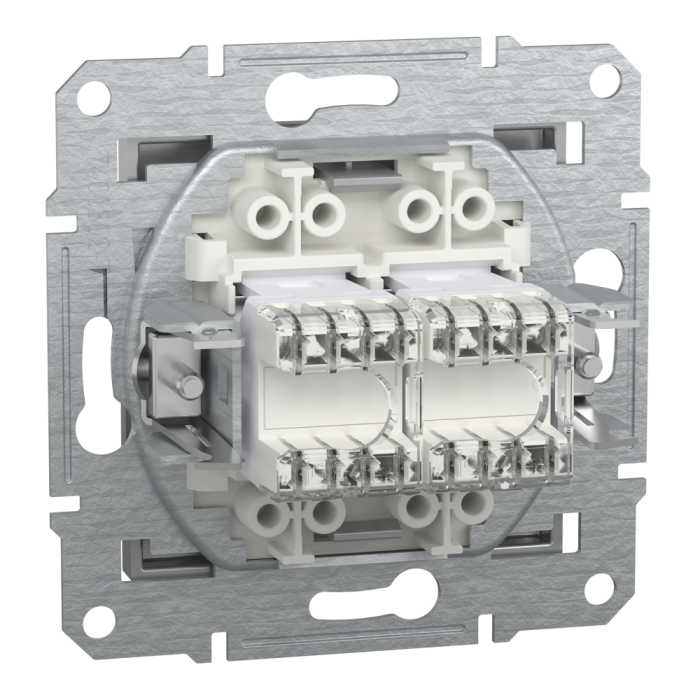 Розетка RJ45, тип UTP, кат. 5е подвійна Asfora алюміній, Schneider Electric [EPH4400161]