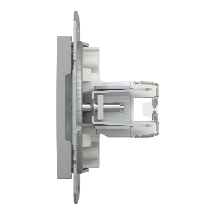 Розетка RJ45, тип UTP, кат. 5е подвійна Asfora алюміній, Schneider Electric [EPH4400161]