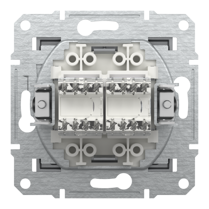 Розетка RJ45, тип UTP, кат. 5е подвійна Asfora сталь, Schneider Electric [EPH4400162]