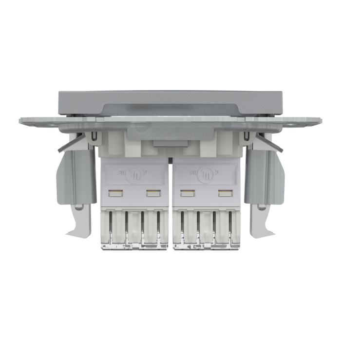 Розетка RJ45, тип UTP, кат. 5е подвійна Asfora сталь, Schneider Electric [EPH4400162]