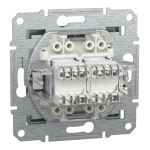 Мультимедійна розетка, сталь, Asfora - Schneider Electric [EPH4400162]