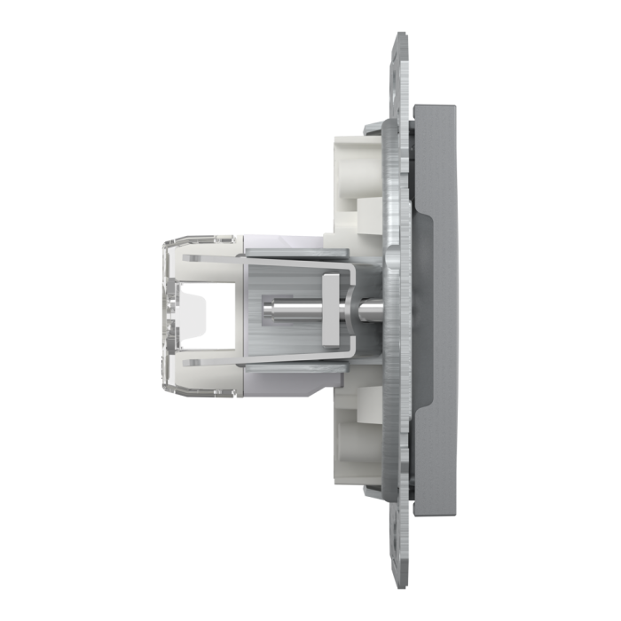 Розетка RJ45, тип UTP, кат. 5е подвійна Asfora сталь, Schneider Electric [EPH4400162]