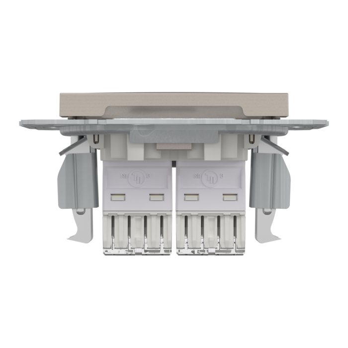 Розетка RJ45, тип UTP, кат. 5е подвійна Asfora бронза, Schneider Electric [EPH4400169]