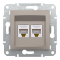 Розетка RJ45, тип UTP, кат. 5е подвійна Asfora бронза, Schneider Electric [EPH4400169]