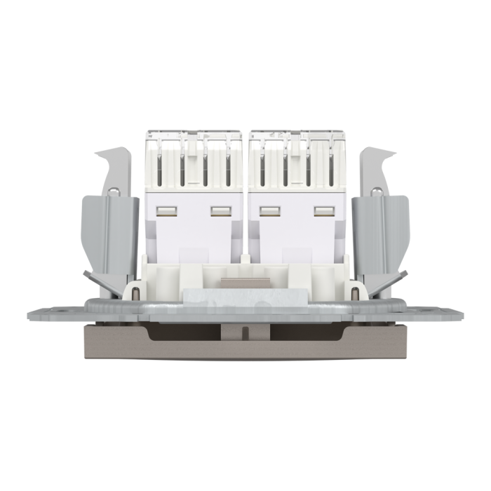 Розетка RJ45, тип UTP, кат. 5е подвійна Asfora бронза, Schneider Electric [EPH4400169]
