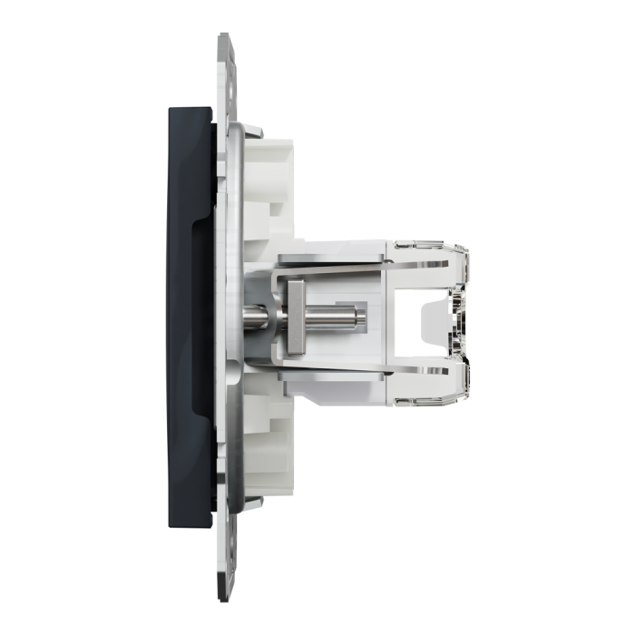 Розетка RJ45, тип UTP, кат. 5е подвійна Asfora антрацит, Schneider Electric [EPH4400171]
