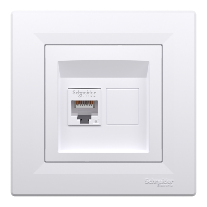 Розетка RJ45, тип UTP, кат.6 біла Asfora, Schneider Electric [EPH4700121]