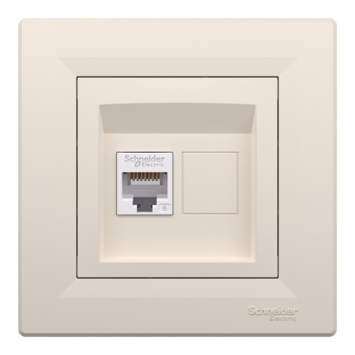 Розетка RJ45, тип UTP, кат.6 крем Asfora, Schneider Electric [EPH4700123]