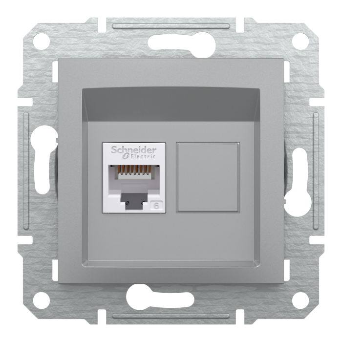 Розетка RJ45, тип UTP, кат.6 Asfora алюміній, Schneider Electric [EPH4700161]