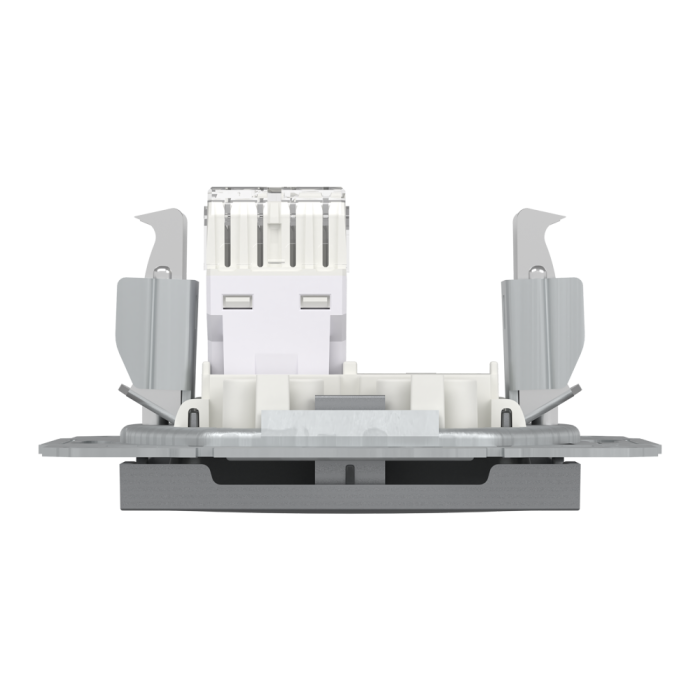 Розетка RJ45, тип UTP, кат.6 Asfora сталь, Schneider Electric [EPH4700162]