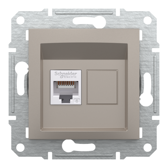 Розетка RJ45, тип UTP, кат.6 Asfora бронза, Schneider Electric [EPH4700169]