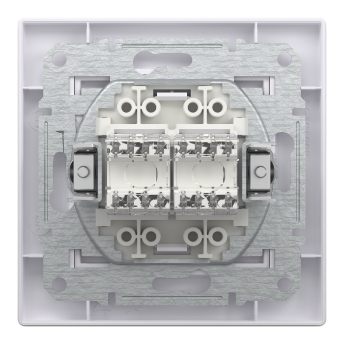 Розетка RJ45, тип UTP,  кат.6 подвійна біла Asfora, Schneider Electric [EPH4800121]