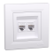 Розетка RJ45, тип UTP,  кат.6 подвійна біла Asfora, Schneider Electric [EPH4800121]