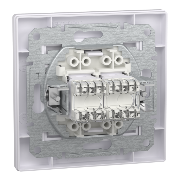 Розетка RJ45, тип UTP,  кат.6 подвійна біла Asfora, Schneider Electric [EPH4800121]