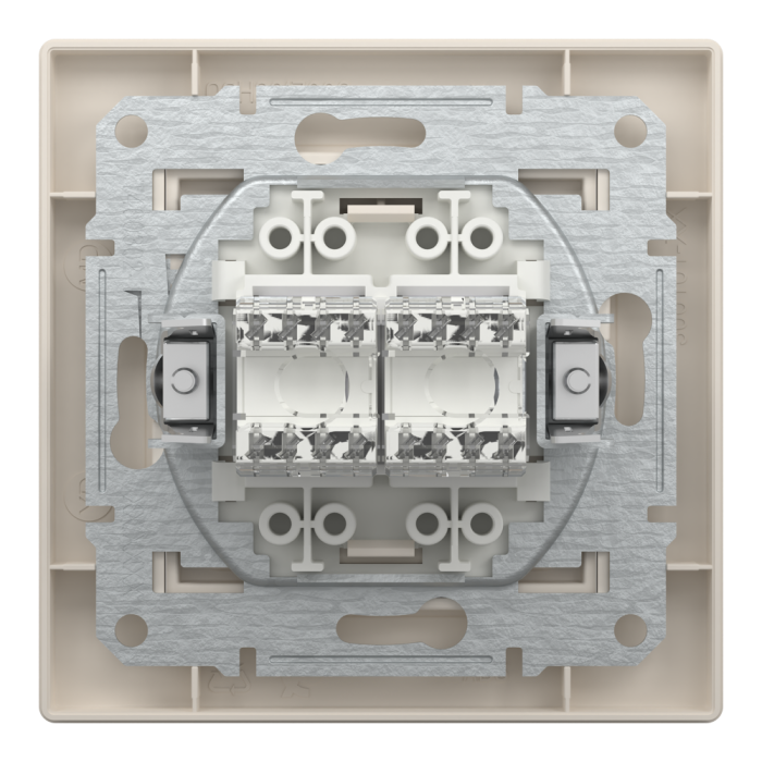 Розетка RJ45, тип UTP,  кат.6  подвійна крем Asfora, Schneider Electric [EPH4800123]