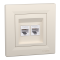 Розетка RJ45, тип UTP,  кат.6  подвійна крем Asfora, Schneider Electric [EPH4800123]