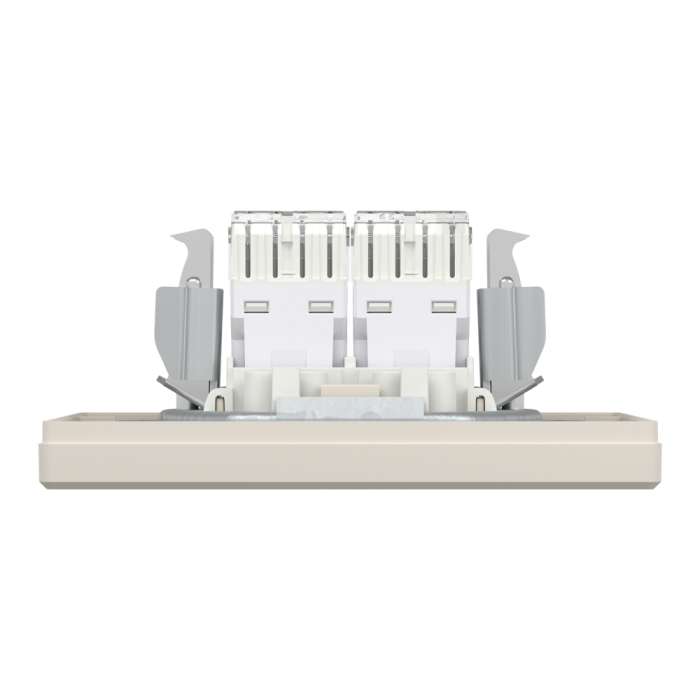 Розетка RJ45, тип UTP,  кат.6  подвійна крем Asfora, Schneider Electric [EPH4800123]