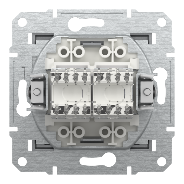 Розетка RJ45, тип UTP,  кат.6 подвійна Asfora сталь, Schneider Electric [EPH4800162]