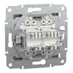 Мультимедійна розетка, сталь, Asfora - Schneider Electric [EPH4800162]