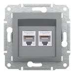 Мультимедійна розетка, сталь, Asfora - Schneider Electric [EPH4800162]