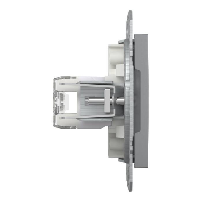 Розетка RJ45, тип UTP,  кат.6 подвійна Asfora сталь, Schneider Electric [EPH4800162]