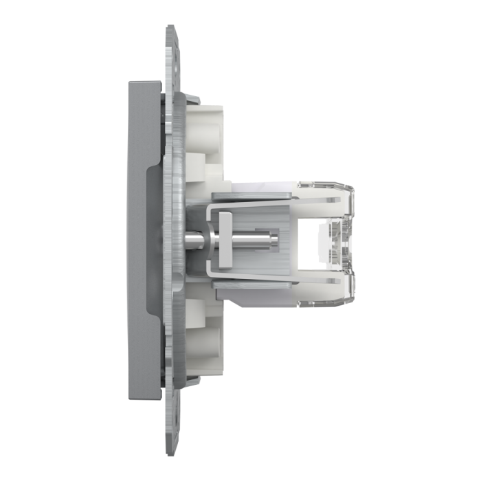 Розетка RJ45, тип UTP,  кат.6 подвійна Asfora сталь, Schneider Electric [EPH4800162]