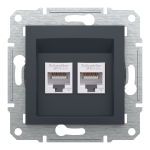 Мультимедійна розетка, чорна, Asfora - Schneider Electric [EPH4800171]