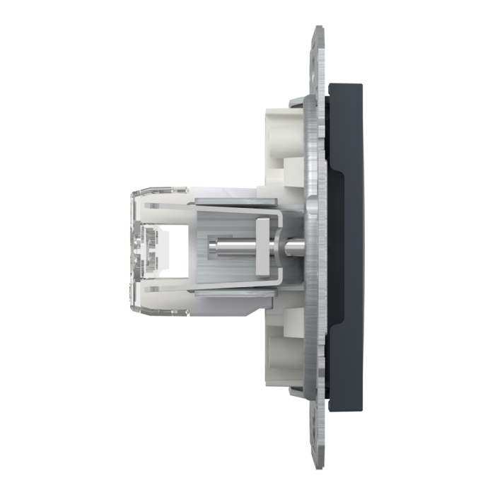 Розетка RJ45, тип UTP,  кат.6 подвійна Asfora антрацит, Schneider Electric [EPH4800171]