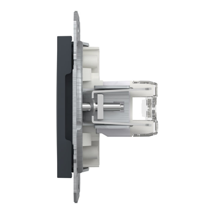 Розетка RJ45, тип UTP,  кат.6 подвійна Asfora антрацит, Schneider Electric [EPH4800171]