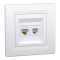 Розетка RJ45, кат. 5е і телефонна розетка rj12 біла Asfora, Schneider Electric [EPH4900121]