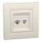 Розетка RJ45, кат. 5е і телефонна розетка rj12 крем Asfora, Schneider Electric [EPH4900123]
