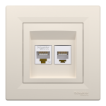 Мультимедійна розетка, кремова, Asfora - Schneider Electric [EPH4900123]