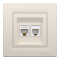 Розетка RJ45, кат. 5е і телефонна розетка rj12 крем Asfora, Schneider Electric [EPH4900123]