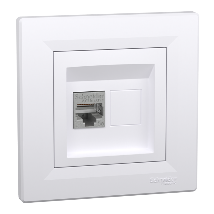 Розетка RJ45, тип STP,  кат. 5е біла Asfora, Schneider Electric [EPH5000121]
