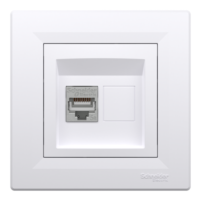 Розетка RJ45, тип STP,  кат. 5е біла Asfora, Schneider Electric [EPH5000121]