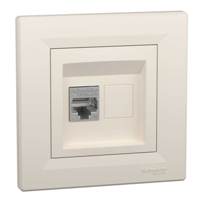 Розетка RJ45, тип STP,  кат. 5е крем Asfora, Schneider Electric [EPH5000123]